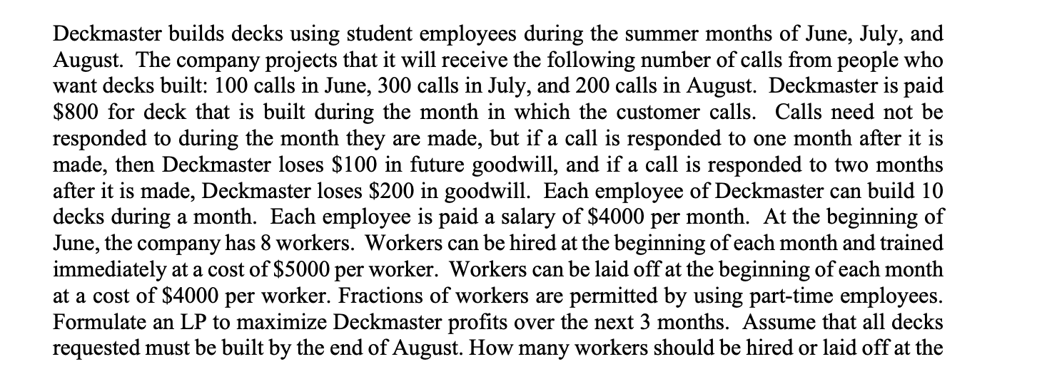  YOU CAN USE COMPUTER TO SOLVE. Deckmaster builds decks using student