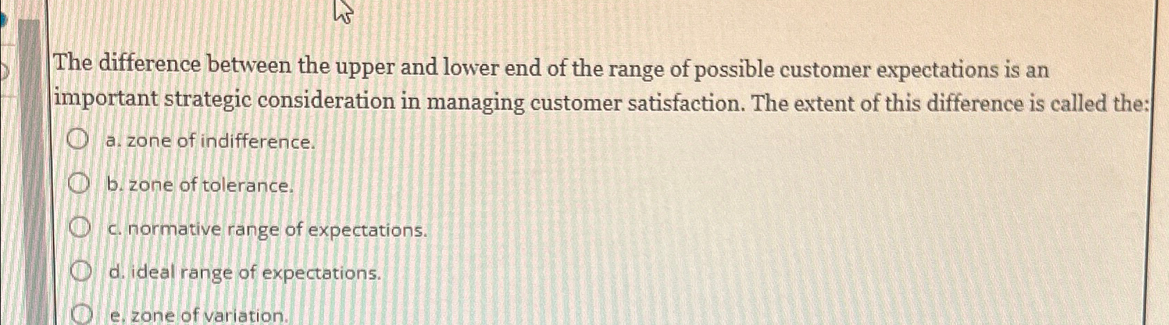  The difference between the upper and lower end of the range