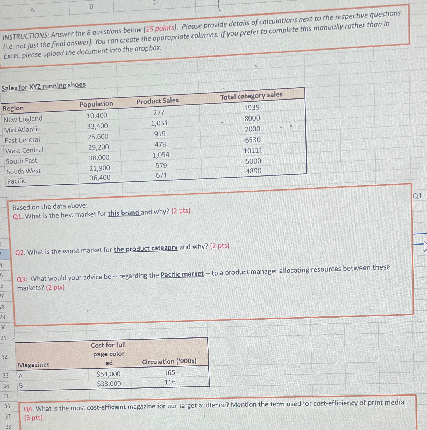  INSTRUCTIONS: Answer the 8 questions below (15 points). Please provide details