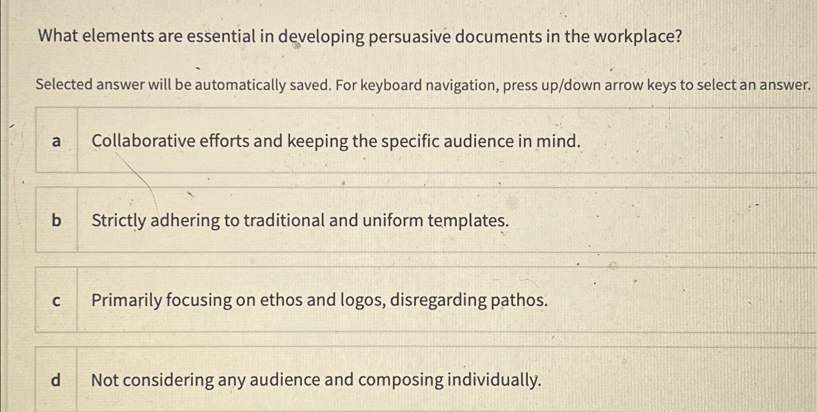  What elements are essential in developing persuasive documents in the workplace?