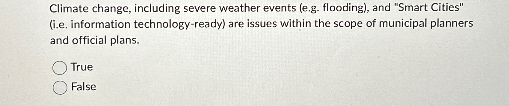  Climate change, including severe weather events (e.g. flooding), and "Smart Cities"