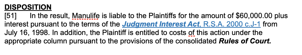 Mr. Demmers had with Manulife Financial. Who will win this case? PLEASE