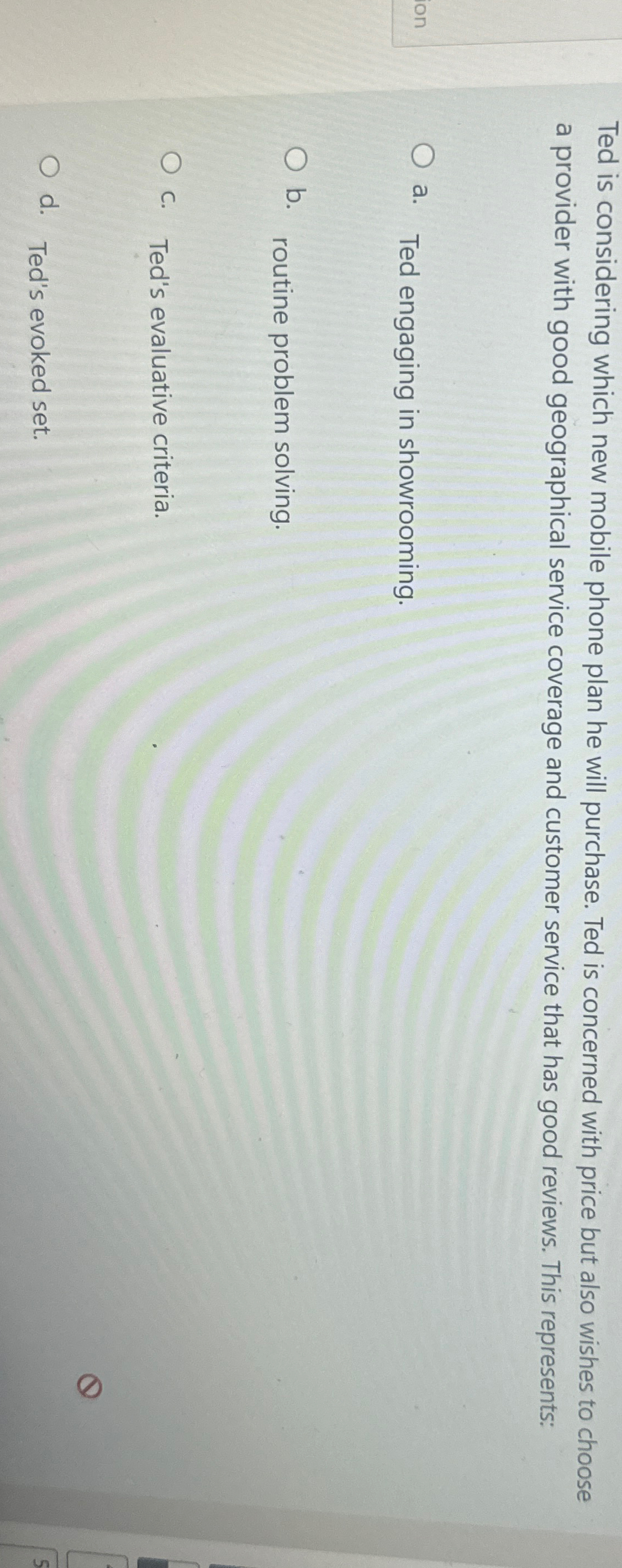  Ted is considering which new mobile phone plan he will purchase.