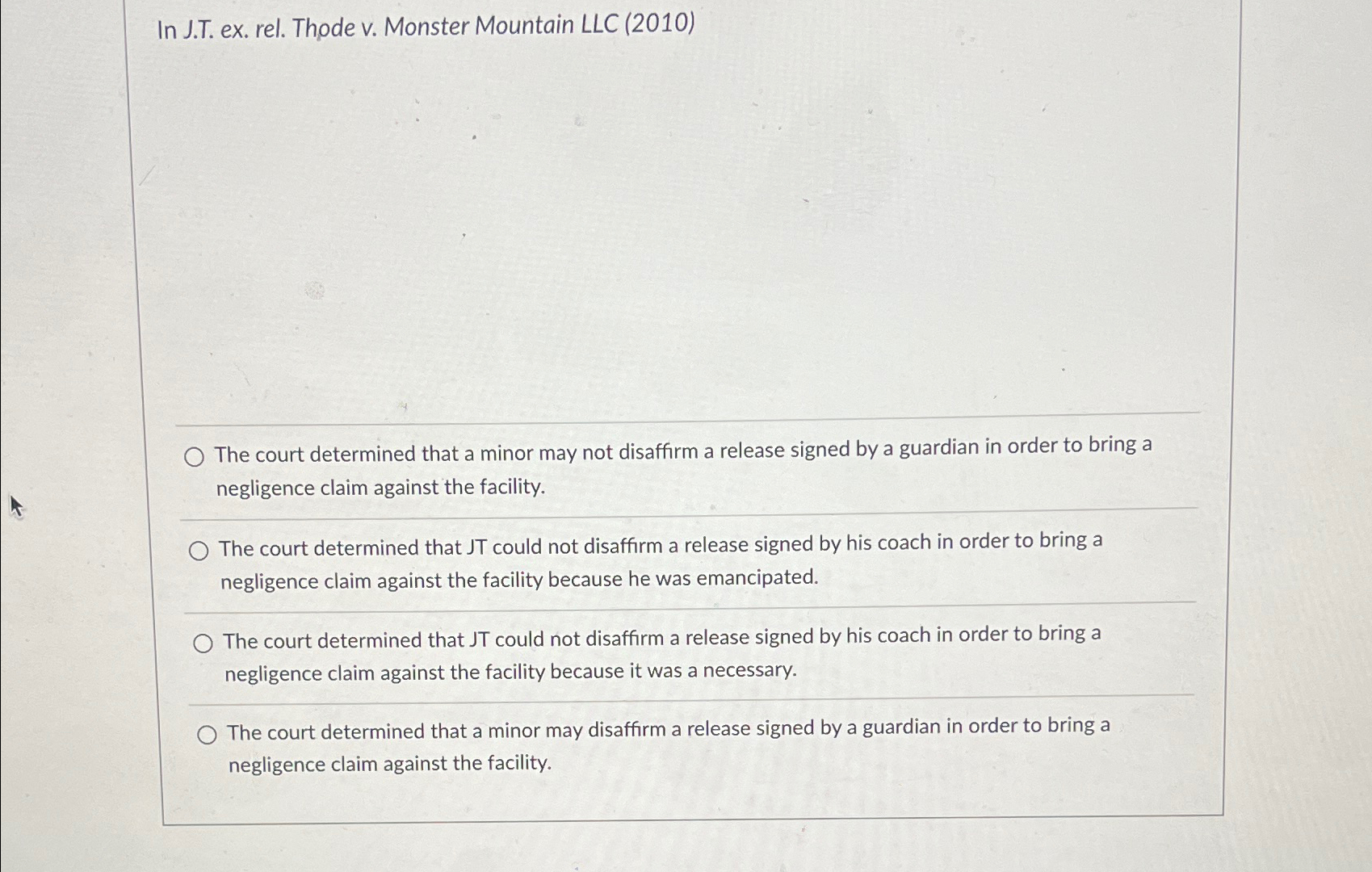  In J.T. ex. rel. Thode v. Monster Mountain LLC (2010) The