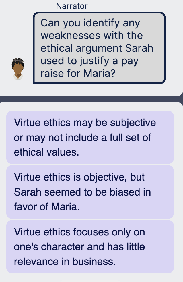  Virtue ethics may be subjective or may not include a full