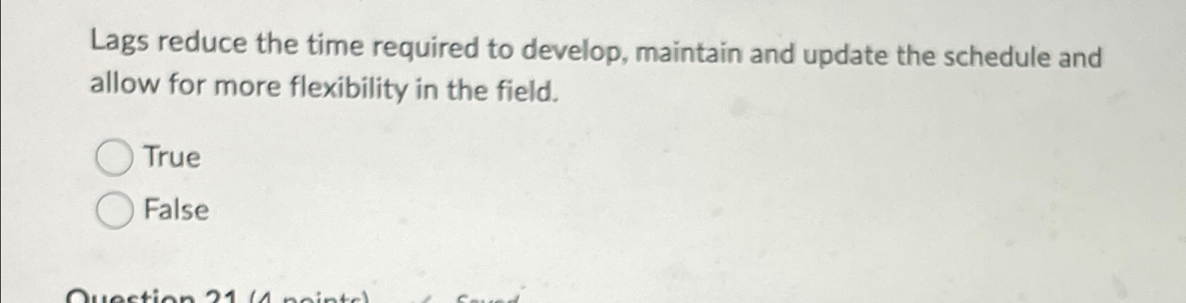  Lags reduce the time required to develop, maintain and update the