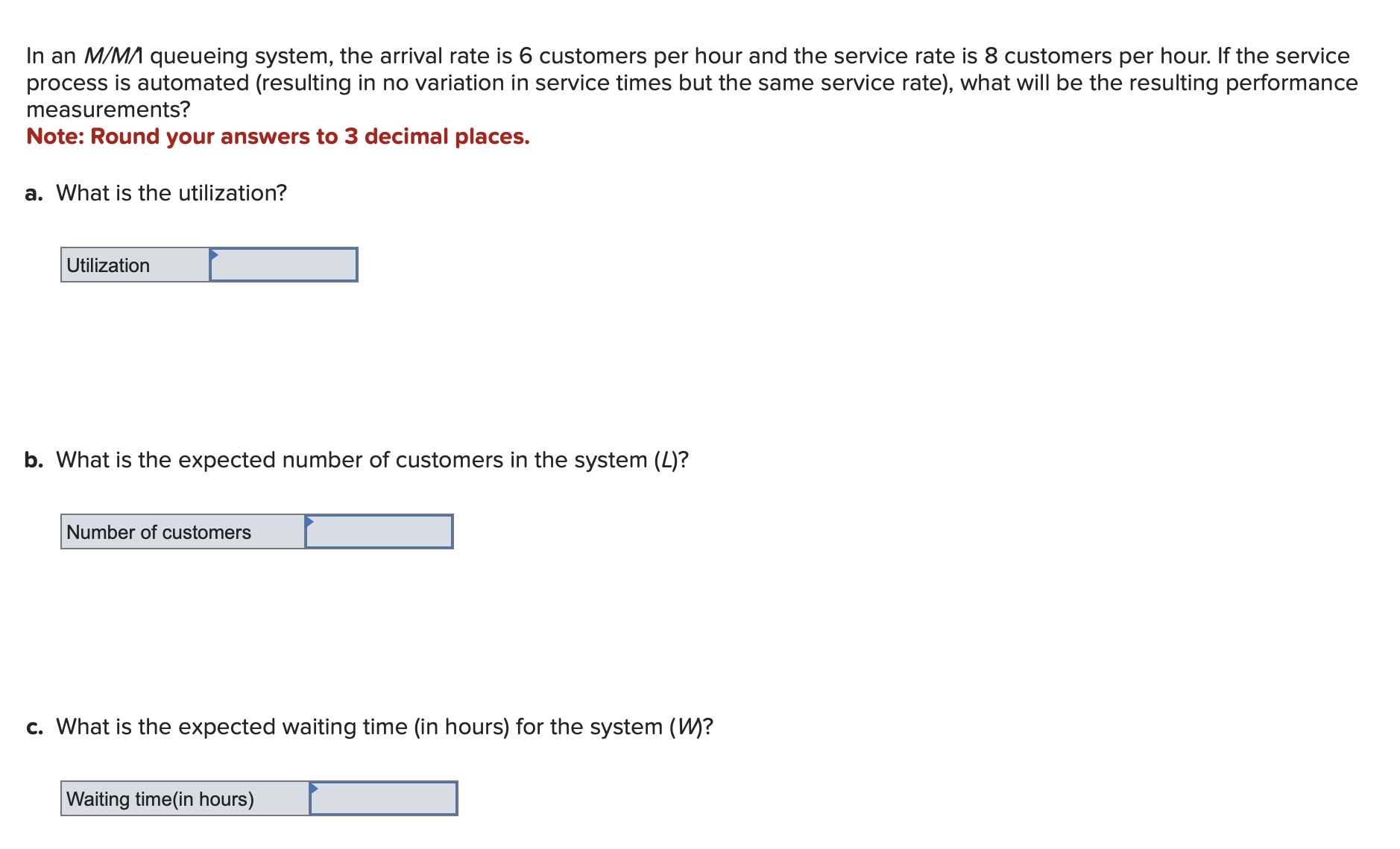  c. What is the expected waiting time (in hours) for the