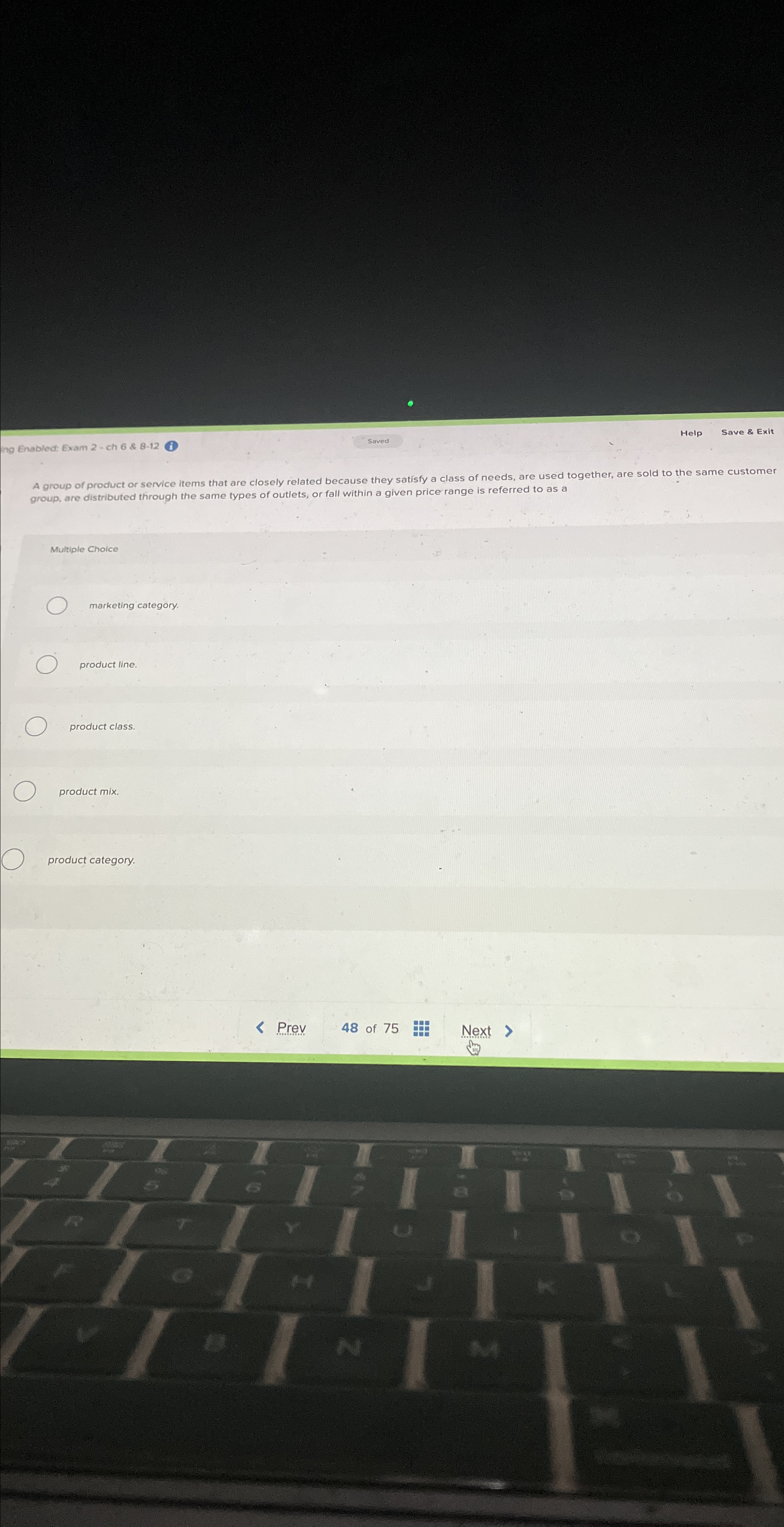  ng Enabled: Exam 2-ch 6 & 8-12(i) Saved Help Save &