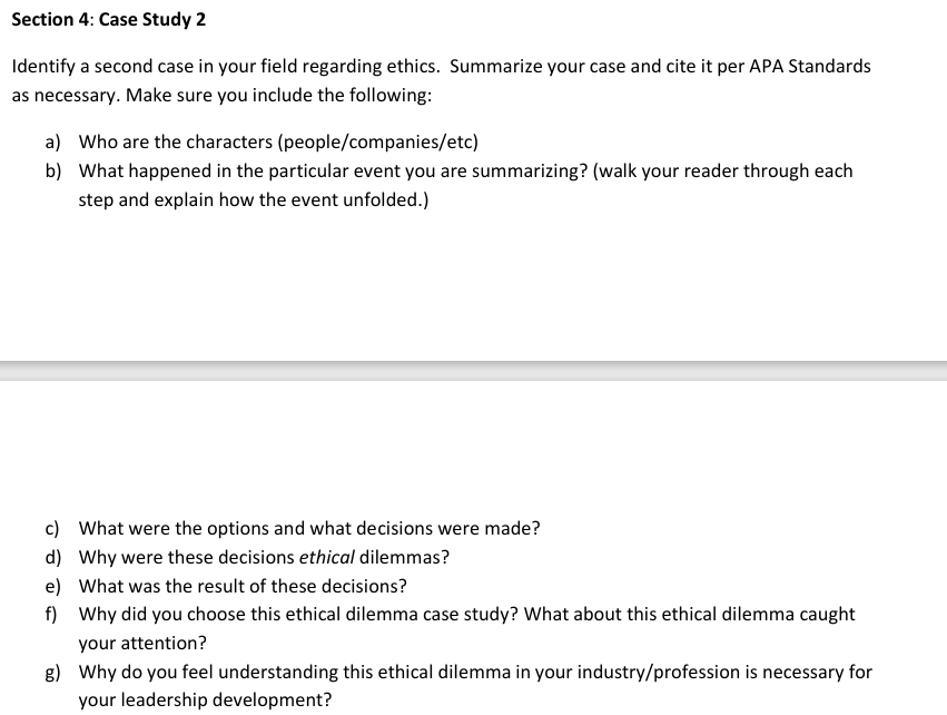  Section 4: Case Study 2 wells fargo case in your field
