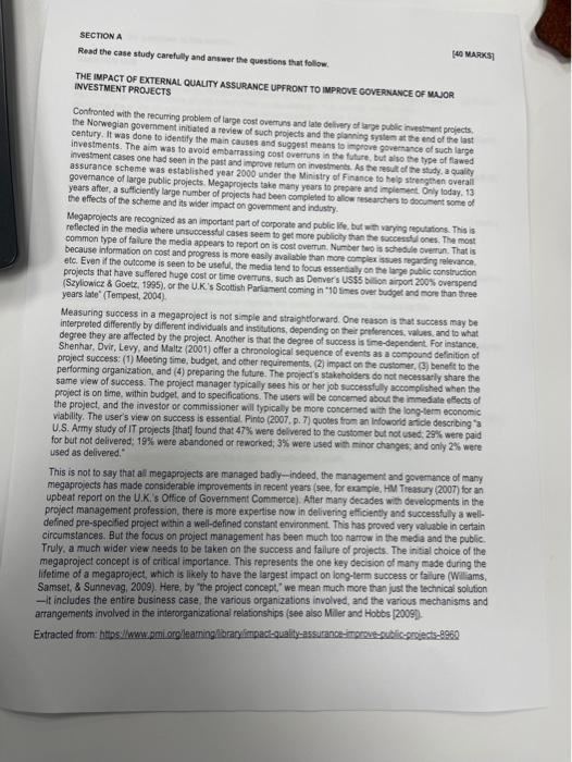  Read the case study carefully and answer the questions that follow.