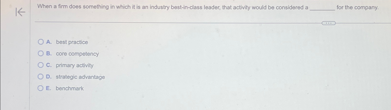  When a firm does something in which it is an industry