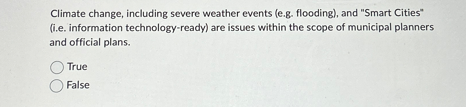  Climate change, including severe weather events (e.g. flooding), and "Smart Cities"