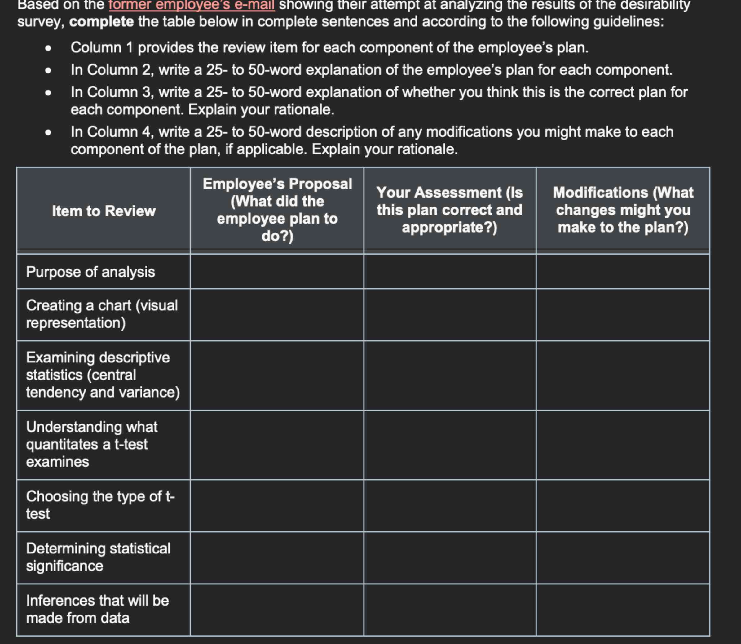  Plan review sheet based on the former employees email their template