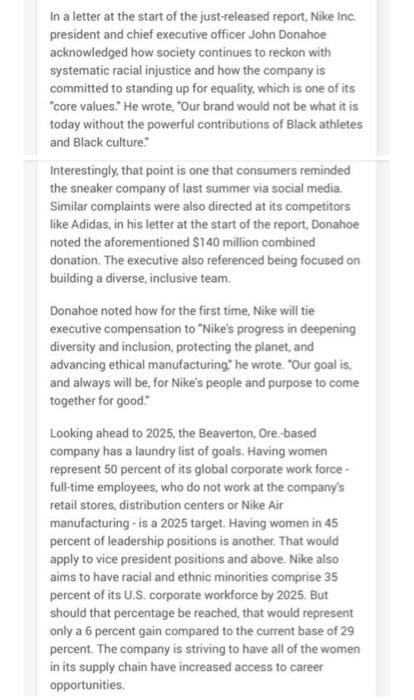 employees to realize their potential. Nike's website mentions that "We Believe in