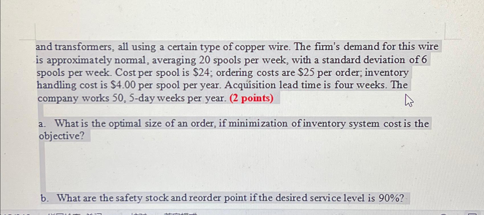  and transformers, all using a certain type of copper wire. The