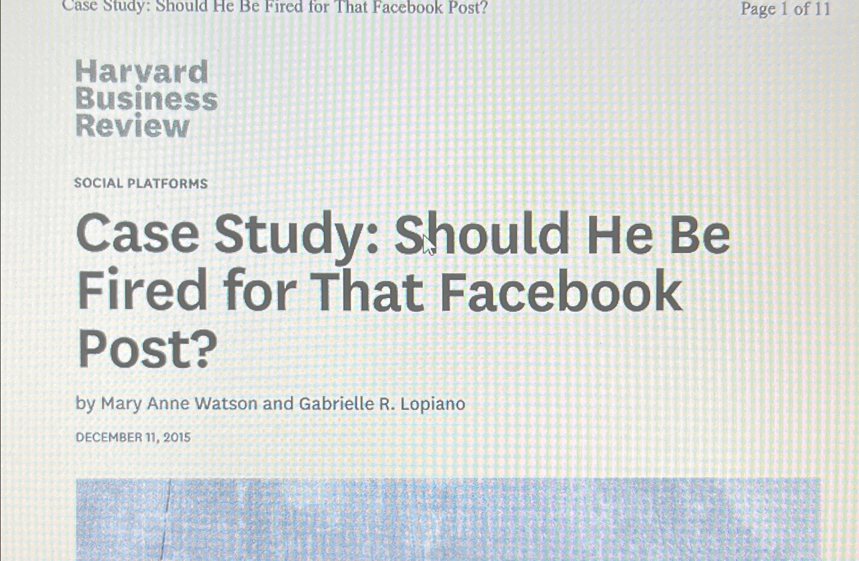  Case Study: Should He Be Fired for That Facebook Post? Page