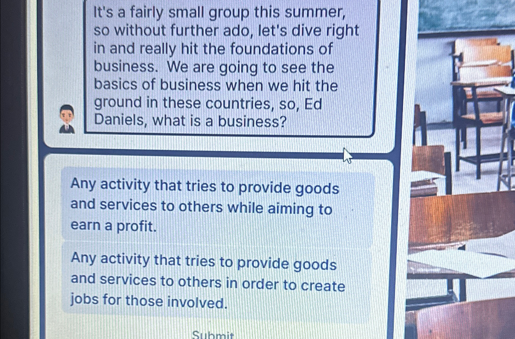  It's a fairly small group this summer, so without further ado,