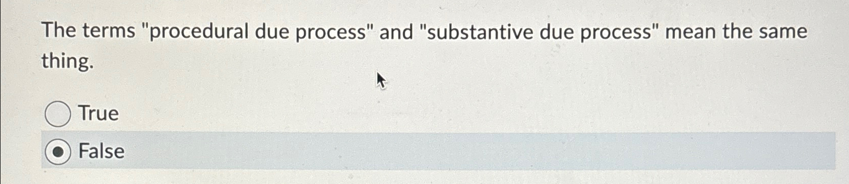  The terms "procedural due process" and "substantive due process" mean the