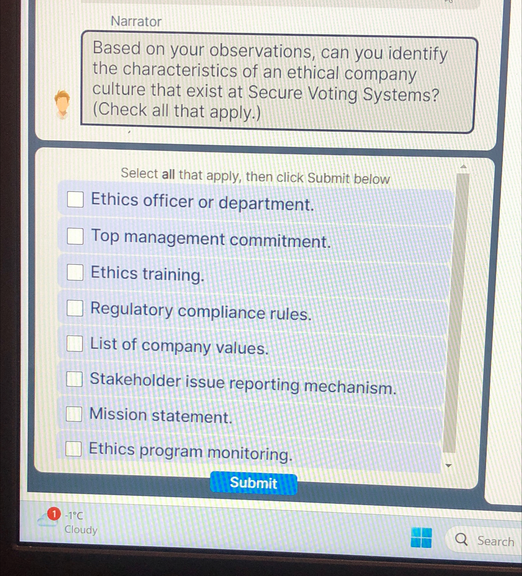  Narrator Based on your observations, can you identify the characteristics of