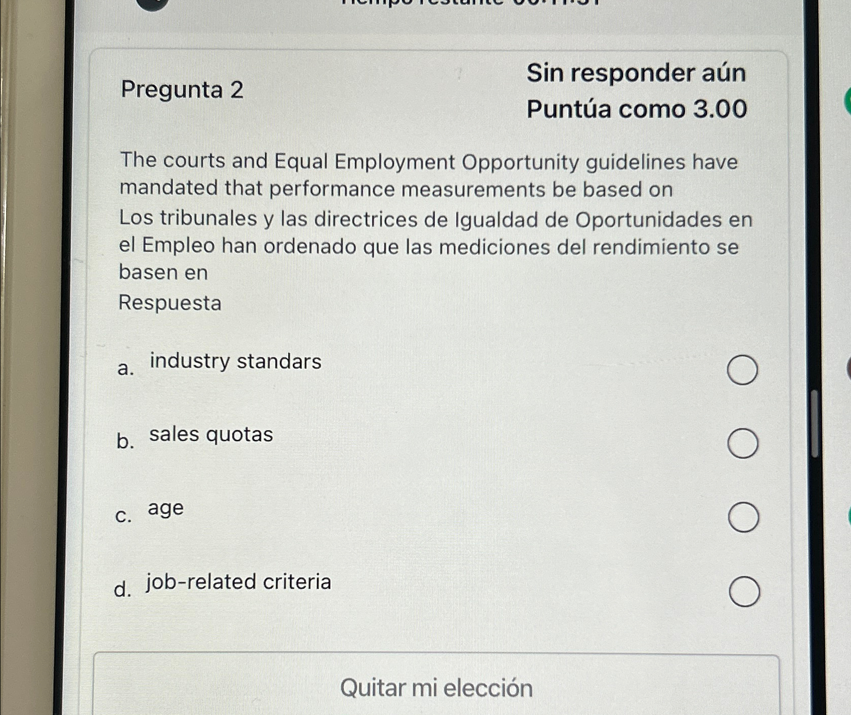  Pregunta 2 Sin responder an Punta como 3.00 The courts and