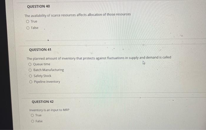  please answer all The availability of scarce resources affects allocation of