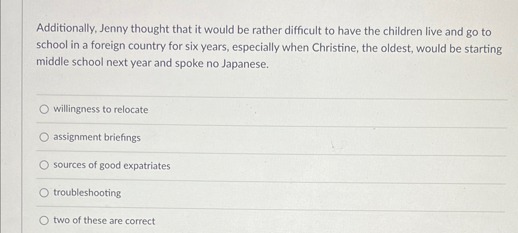  Additionally, Jenny thought that it would be rather difficult to have