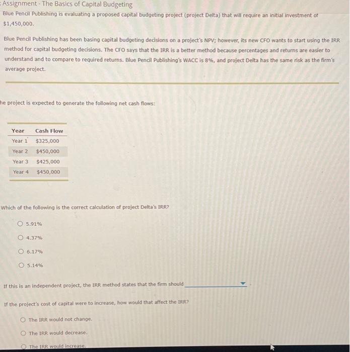 and internal rate of return (IRR) methods of investment analysis are interrelated