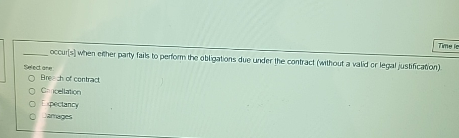  q, occur[s] when either party fails to perform the obligations due