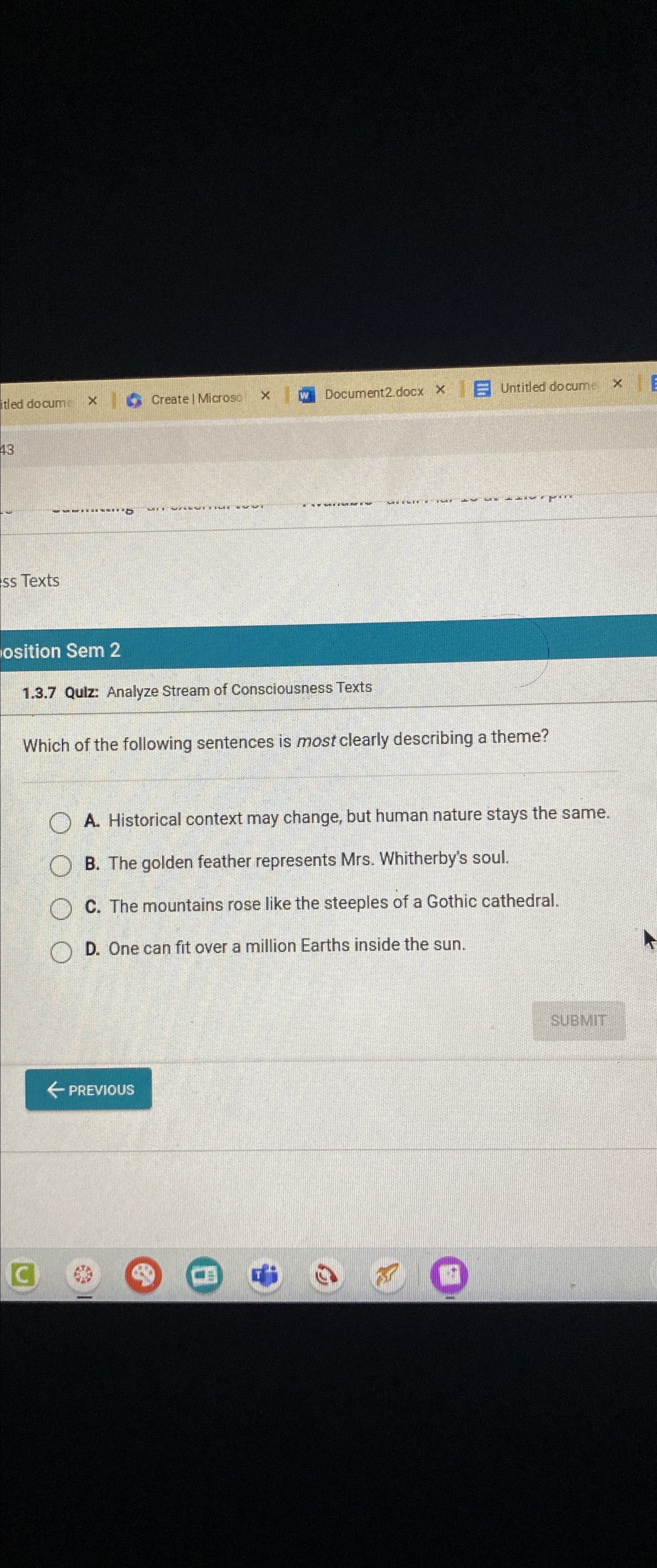  ss Texts osition Sem 2 1.3.7 Qulz: Analyze Stream of Consciousness