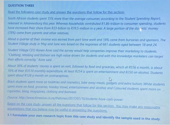  Read the following case study and answer the questions that follow