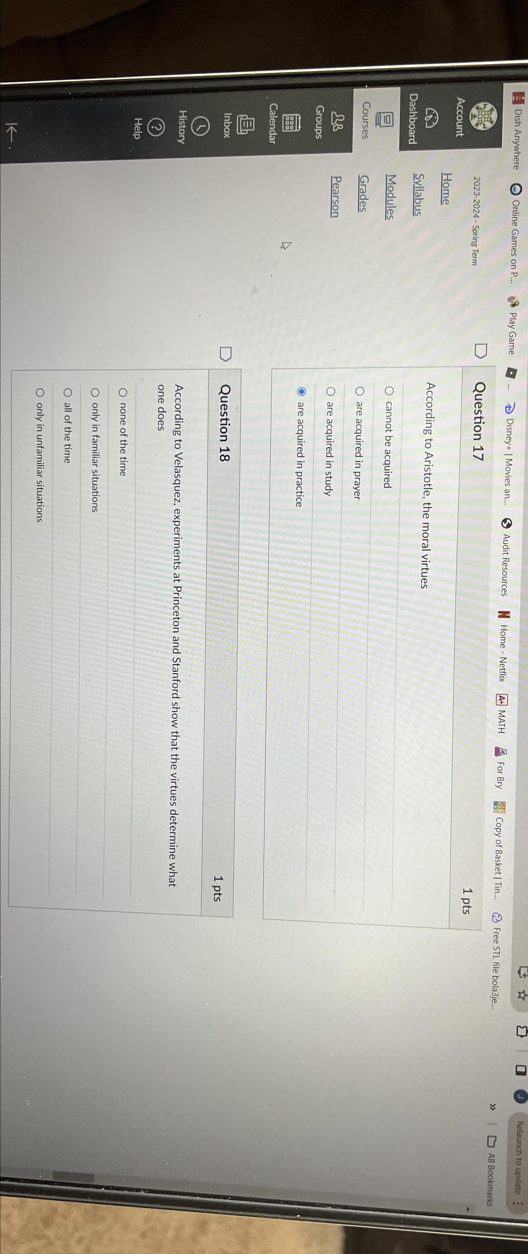  Account 2023-2024- Spring Term Home Dashboard Syllabus Modules Courses Grades 8
