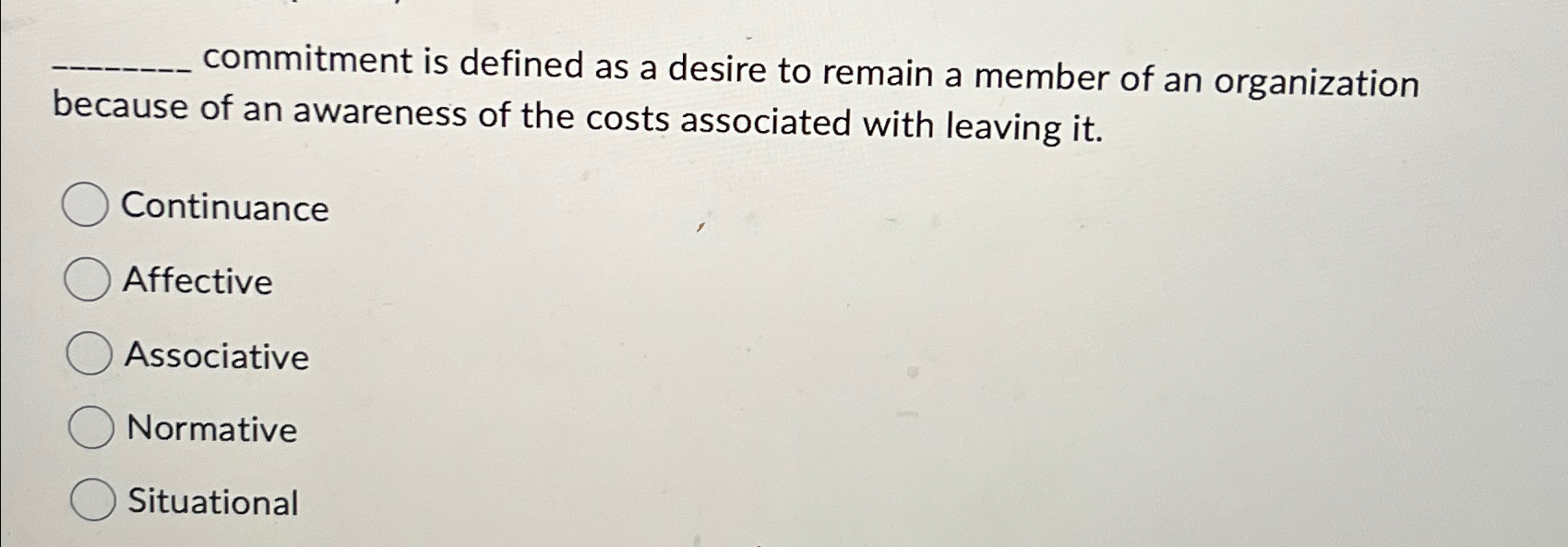  commitment is defined as a desire to remain a member of