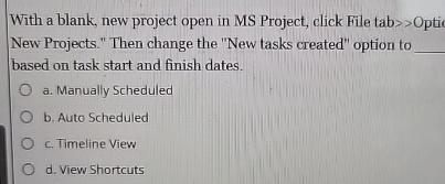  With a blank, new project open in MS Project, click File