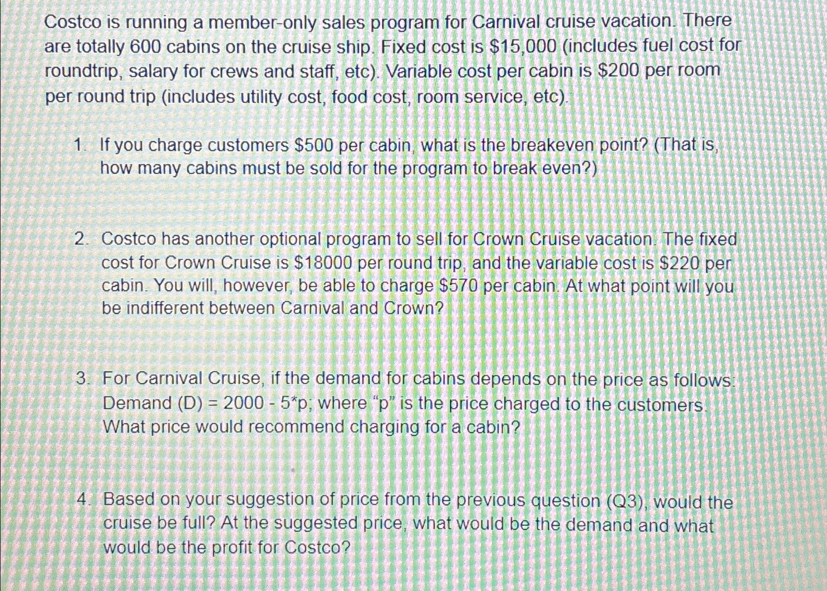  Costco is running a member-only sales program for Carnival cruise vacation.