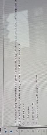  project boundaries, and statps at a high lenel what is incleded