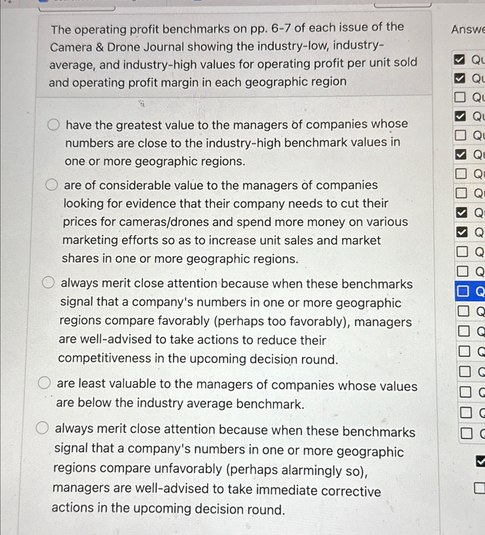  The operating profit benchmarks on pp.6-7 of each issue of the