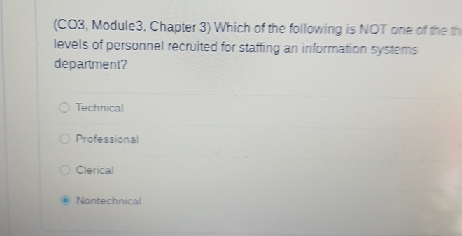  (CO3, Module3, Chapter 3) Which of the following is NOT one