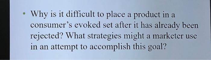  Why is it difficult to place a product in a consumer's