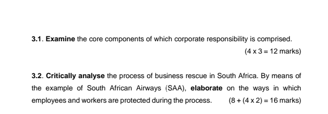  3.1. Examine the core components of which corporate responsibility is comprised.