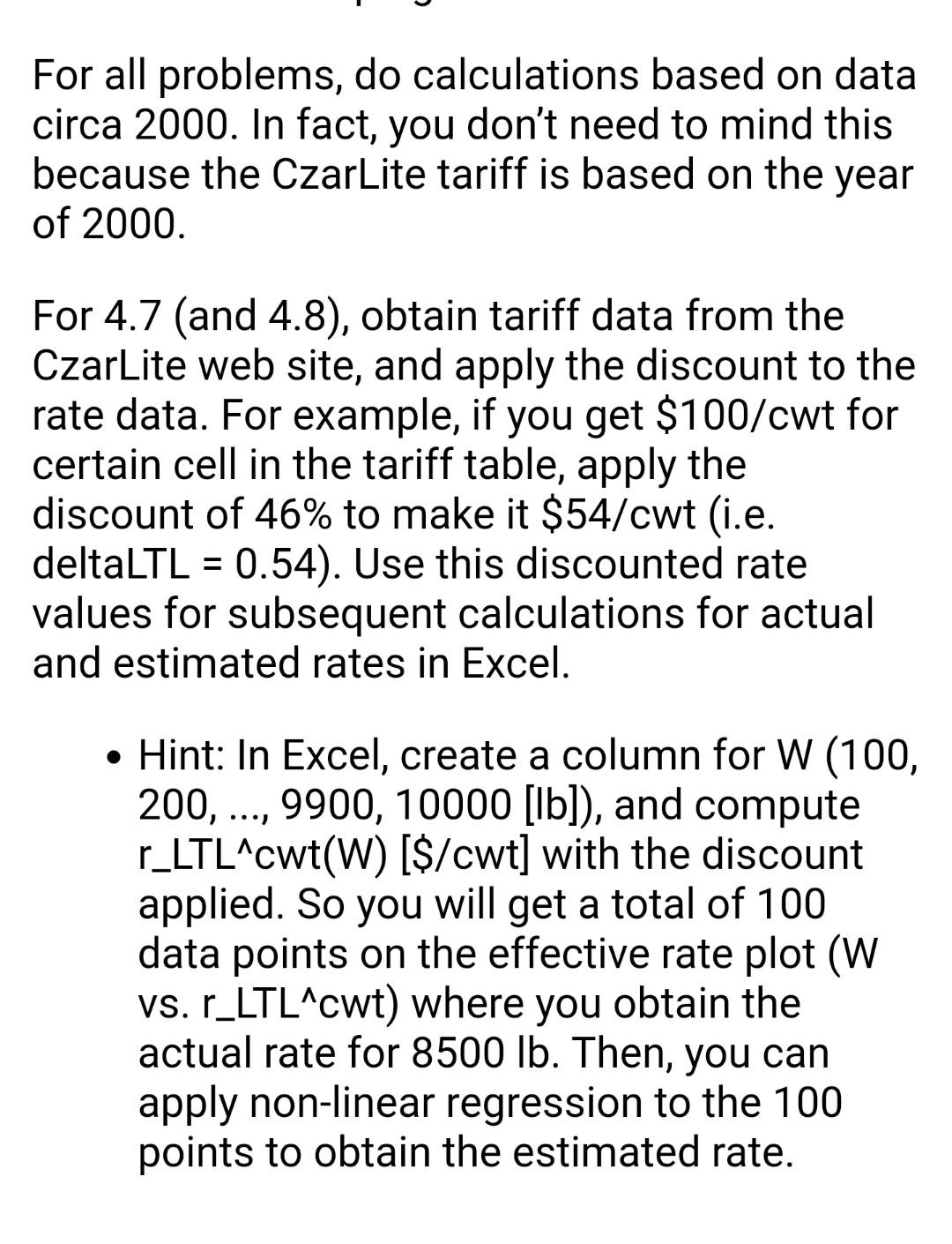 3000-lb shipment and a 4200-lb shipment. Do the effective rates differ? Why