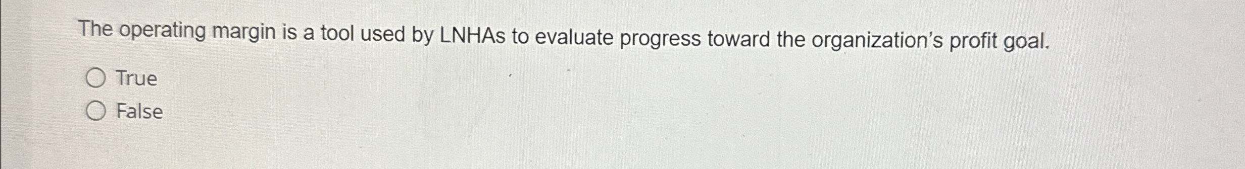  The operating margin is a tool used by LNHAs to evaluate