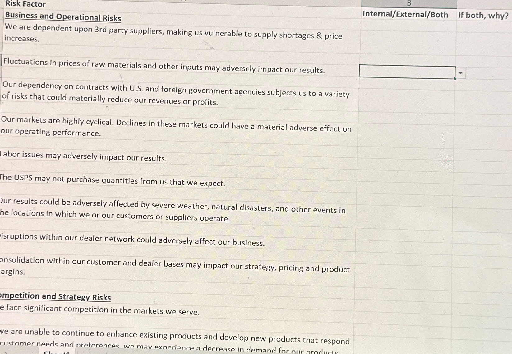  Risk Factor Business and Operational Risks We are dependent upon 3rd