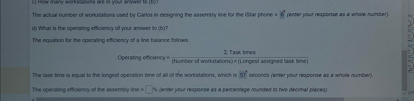  c) How many workstations are in your answer to (b)? The