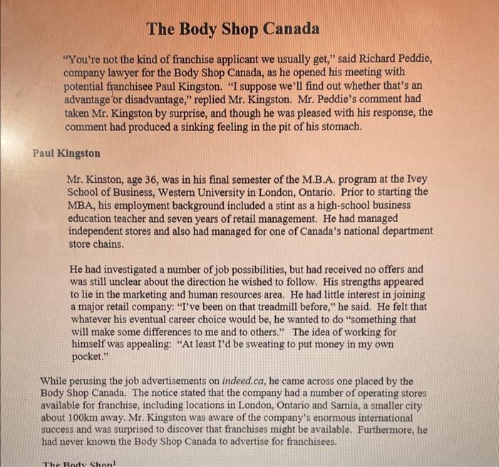 i need recommendations for this case study "You're not the kind of