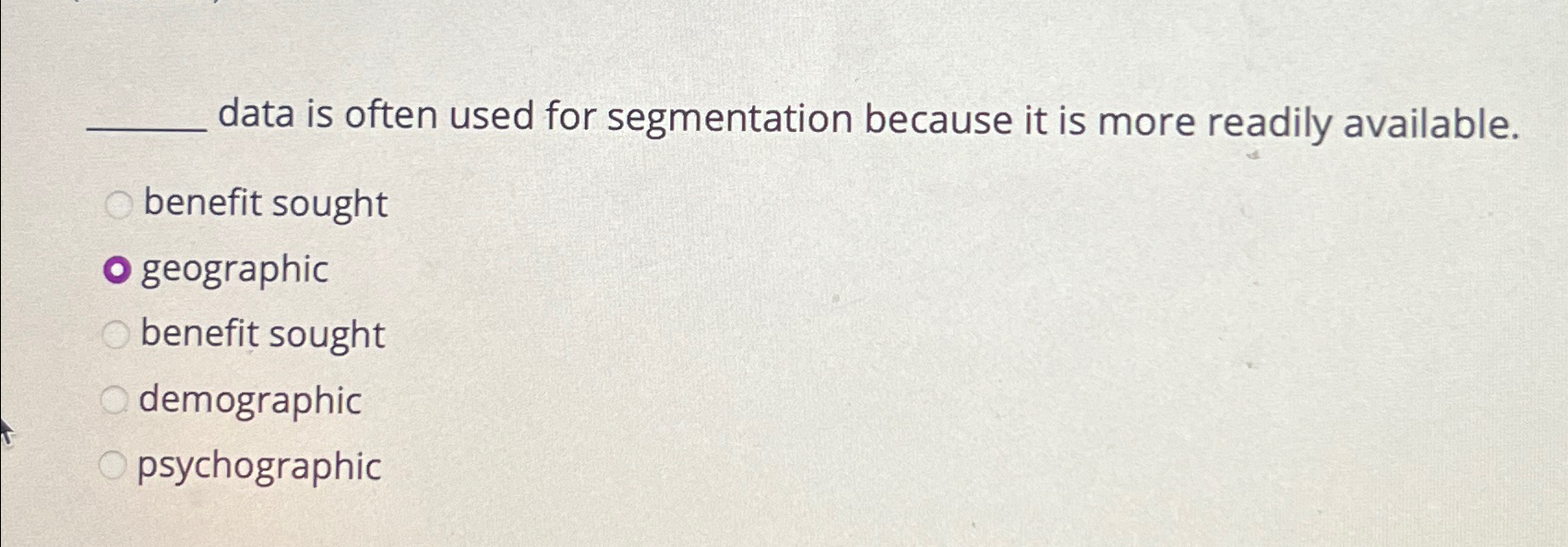  data is often used for segmentation because it is more readily