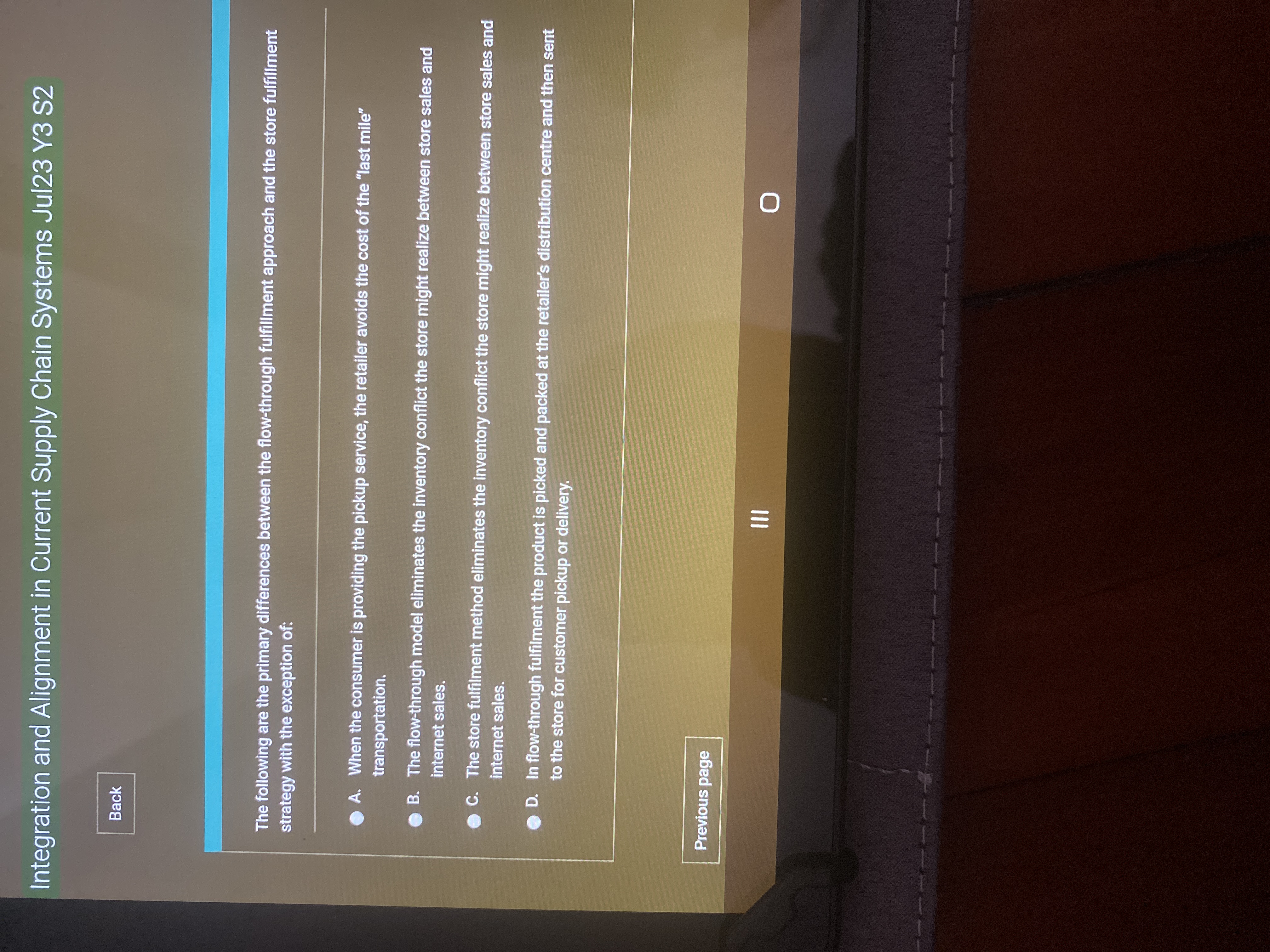  Integration and Alignment in Current Supply Chain Systems Jul23 Y3 S2