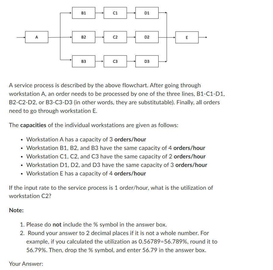  A service process is described by the above flowchart. After going