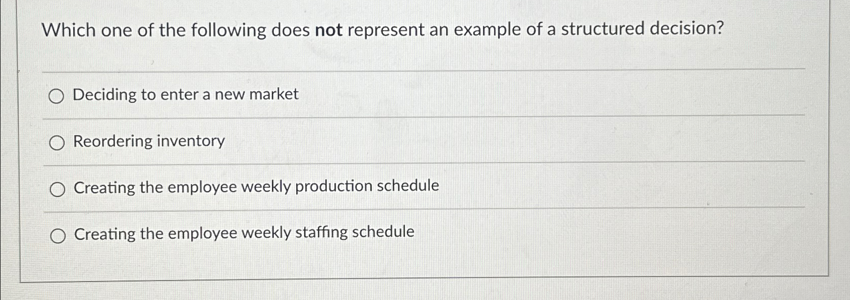  Which one of the following does not represent an example of