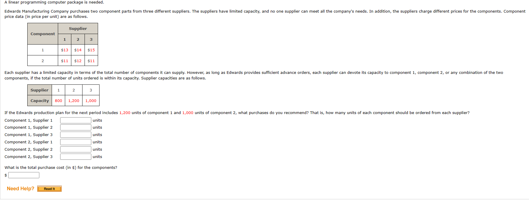  What is the total purchase cost (in $ ) for the