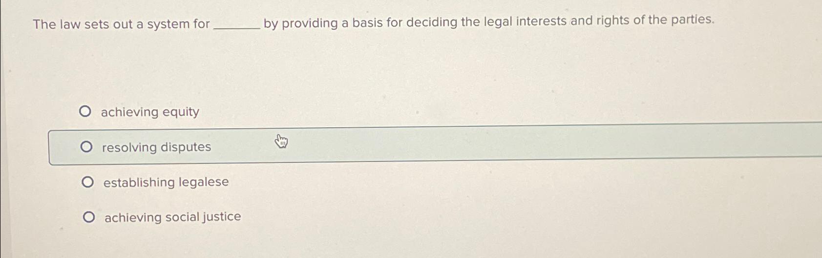  The law sets out a system for by providing a basis
